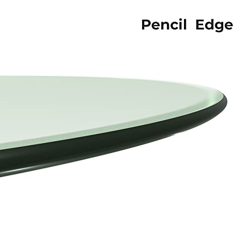39" Inch Round Glass Table Top 1/2" Thick Tempered Beveled Edge by Fab Glass and Mirror