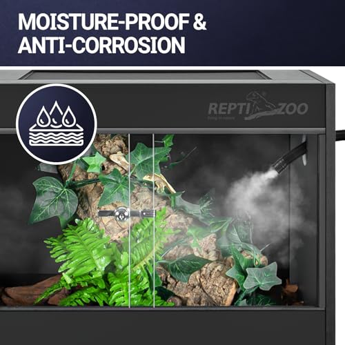 REPTI ZOO 34 Gallon PVC Reptile Terrarium, 24x18x18” Leopard Gecko Tanks with Glass Sliding Door & Top Screen Ventilation, Reptile Enclosure for Bearded Dragon Hermit Crab