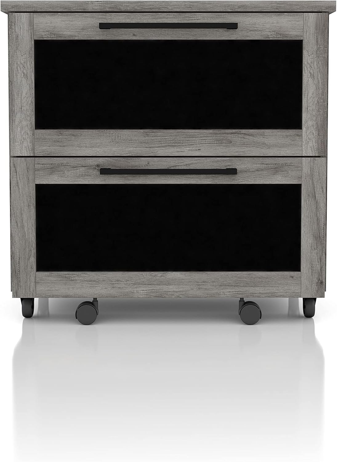 Brett Vintage Grey Oak 2-Drawer File Cabinet Country Rustic Urban MDF Paperboard Mobile