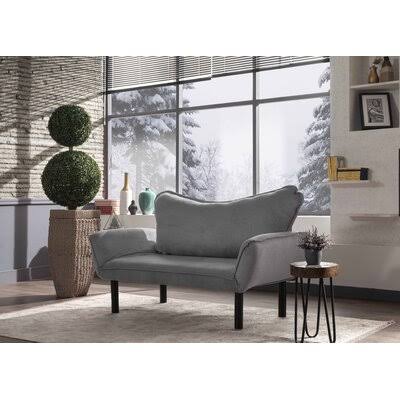 Anioara Twin 59x22 Wide Tight Back Convertible Sofa Ebern Designs Fabric: Gray