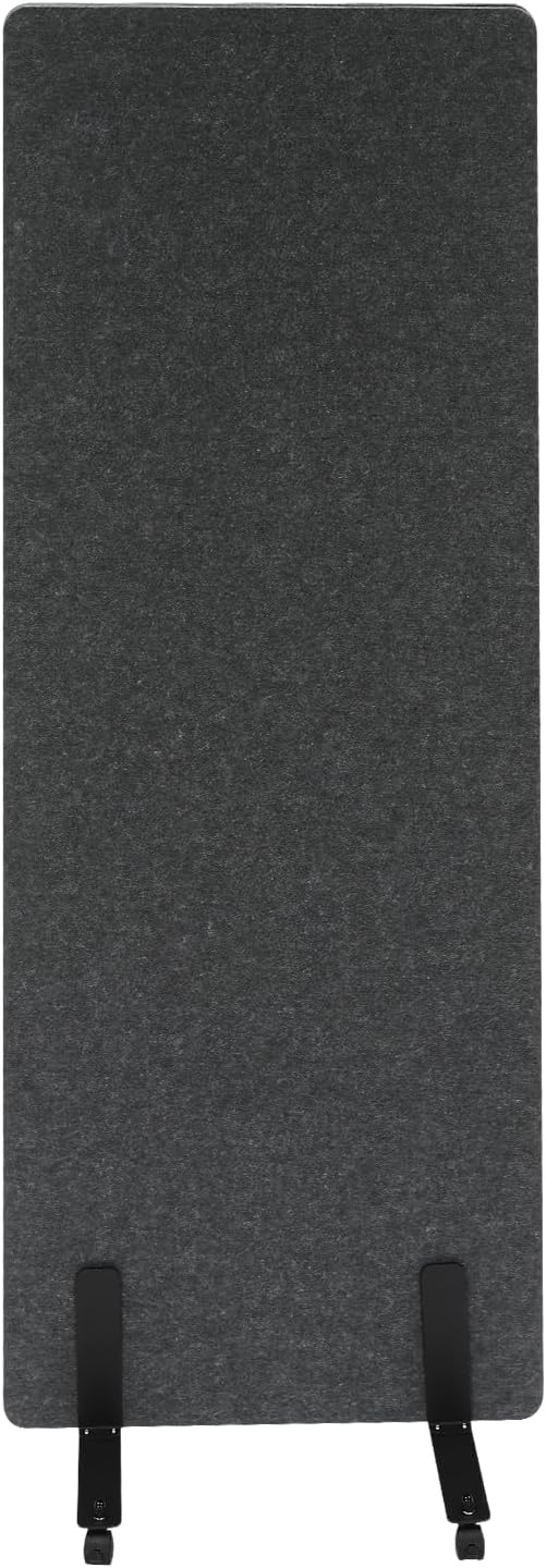 Freestanding 24" x 66" Noise Reducing Acoustic Room Wall Cubicle Divider Office Partition Stand-Alone Panel,Dark Gray