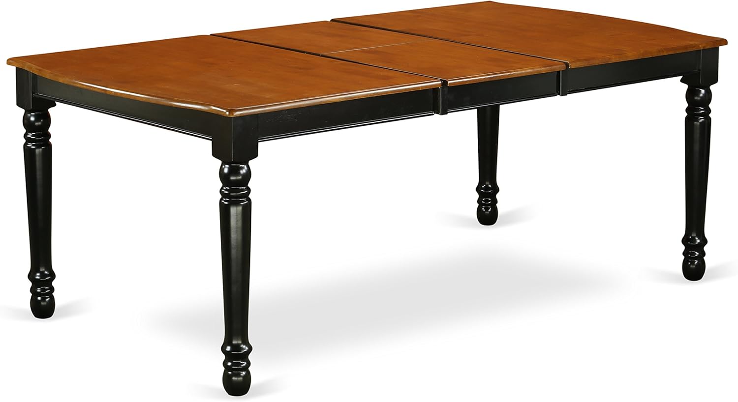 East West Furniture DOKE7-BCH-W Dover 7 Piece Modern Set Consist of a Rectangle Wooden Table with Butterfly Leaf and 6 Dining Room Chairs, 42x78 Inch, Black & Cherry