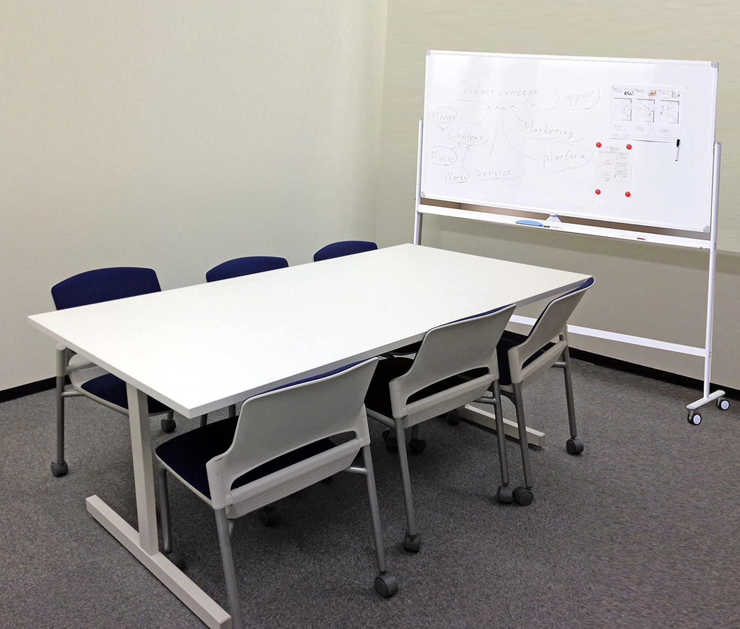 Easel-Style Dry Erase Boards Mobile 36 x 71 Inches Double Sided Whiteboard with Aluminum White Frame Pizarra Blanca Magnetica M��vil