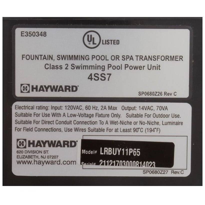 Hayward LRBUY11P65 Universal ColorLogic XFMR Transformer Converter Kit