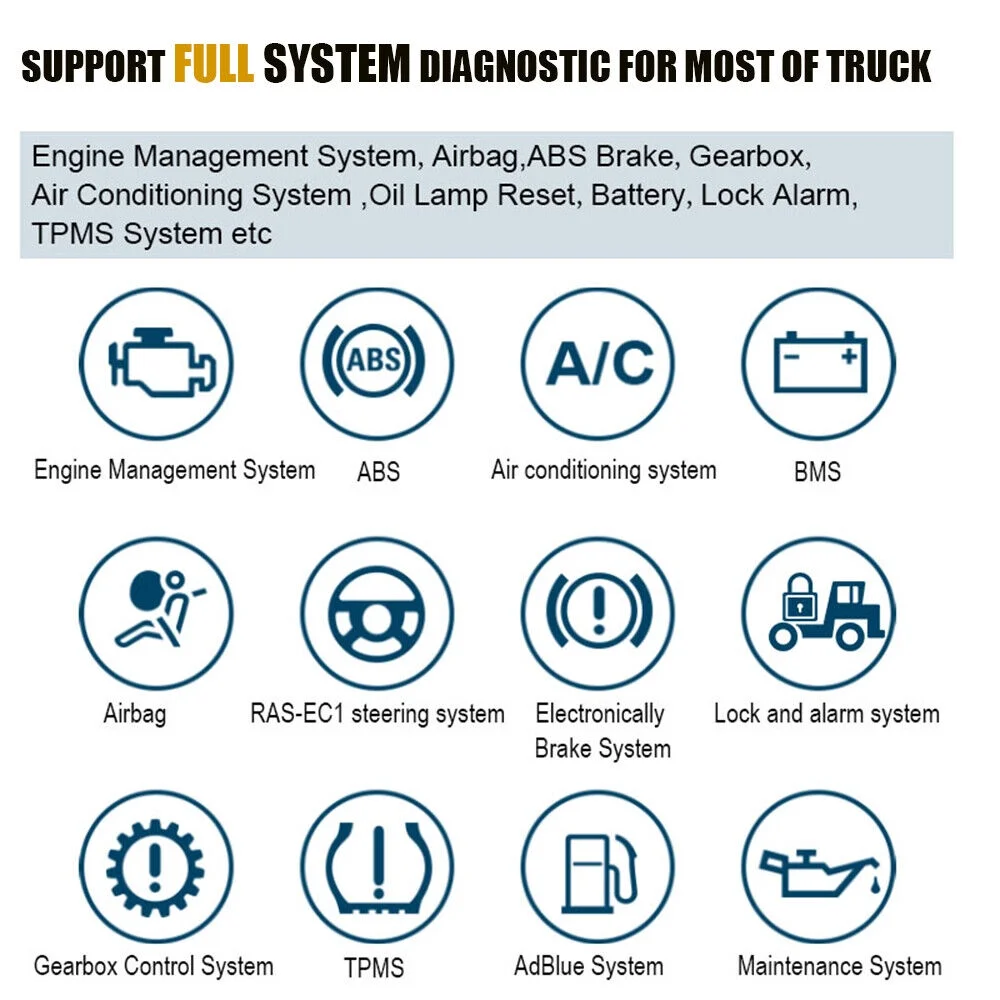 K2 Diesel Heavy Duty Truck Diagnostic Tool Full System OBD2 Automotriz Scanner
