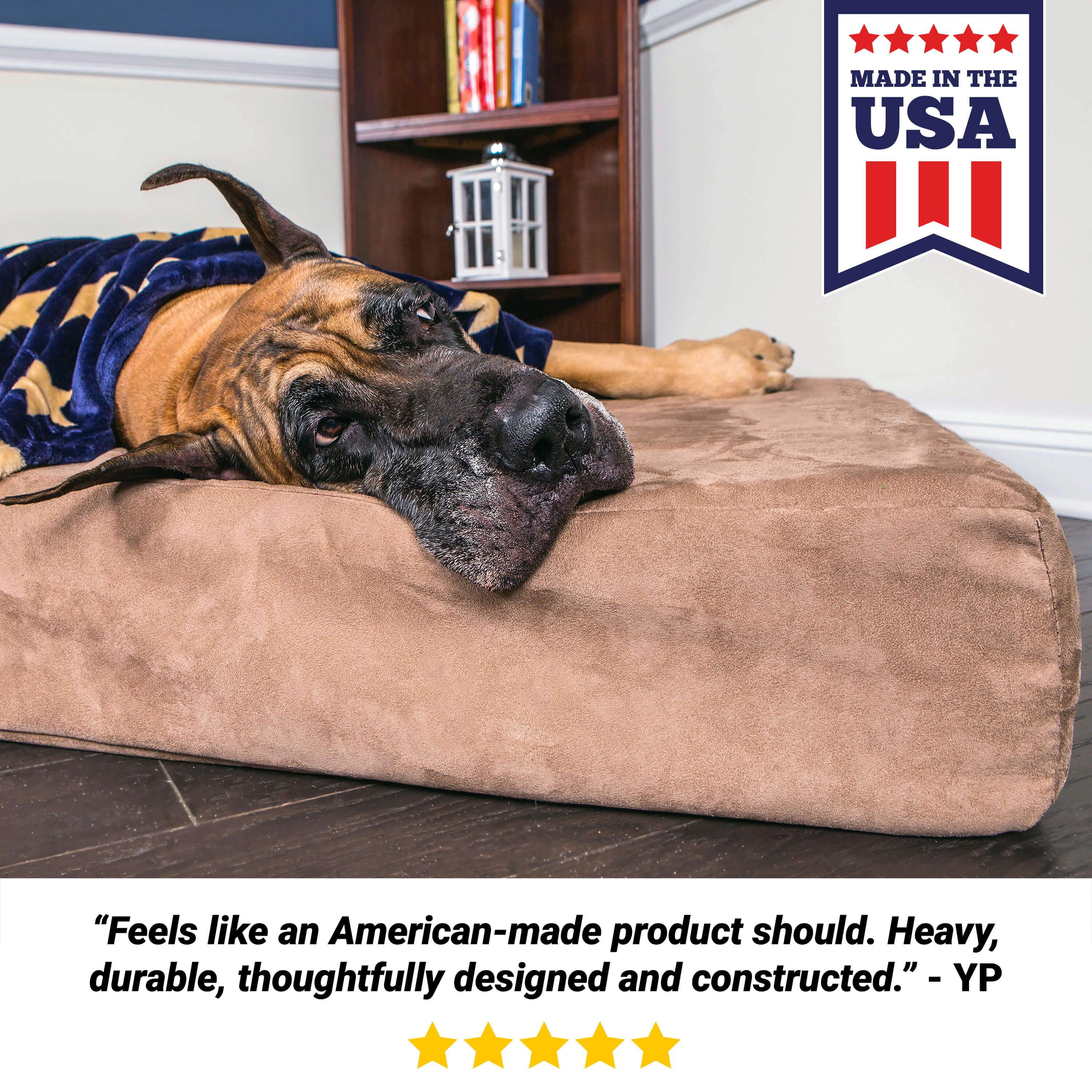 Big Barker Pillow Top Dog Bed for Large and Extra Large Breed Dogs (Headrest Edition), 7", Orthopedic