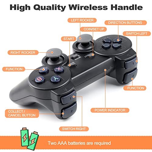 Wireless Retro Game Console, Retro Game Stick with Built-in 9 Emulators, 20,000+ Games, 4k Hdmi Output, and 2.4GHz Wireless Controller, Plug and Retro Play Video Games for Tv (64)