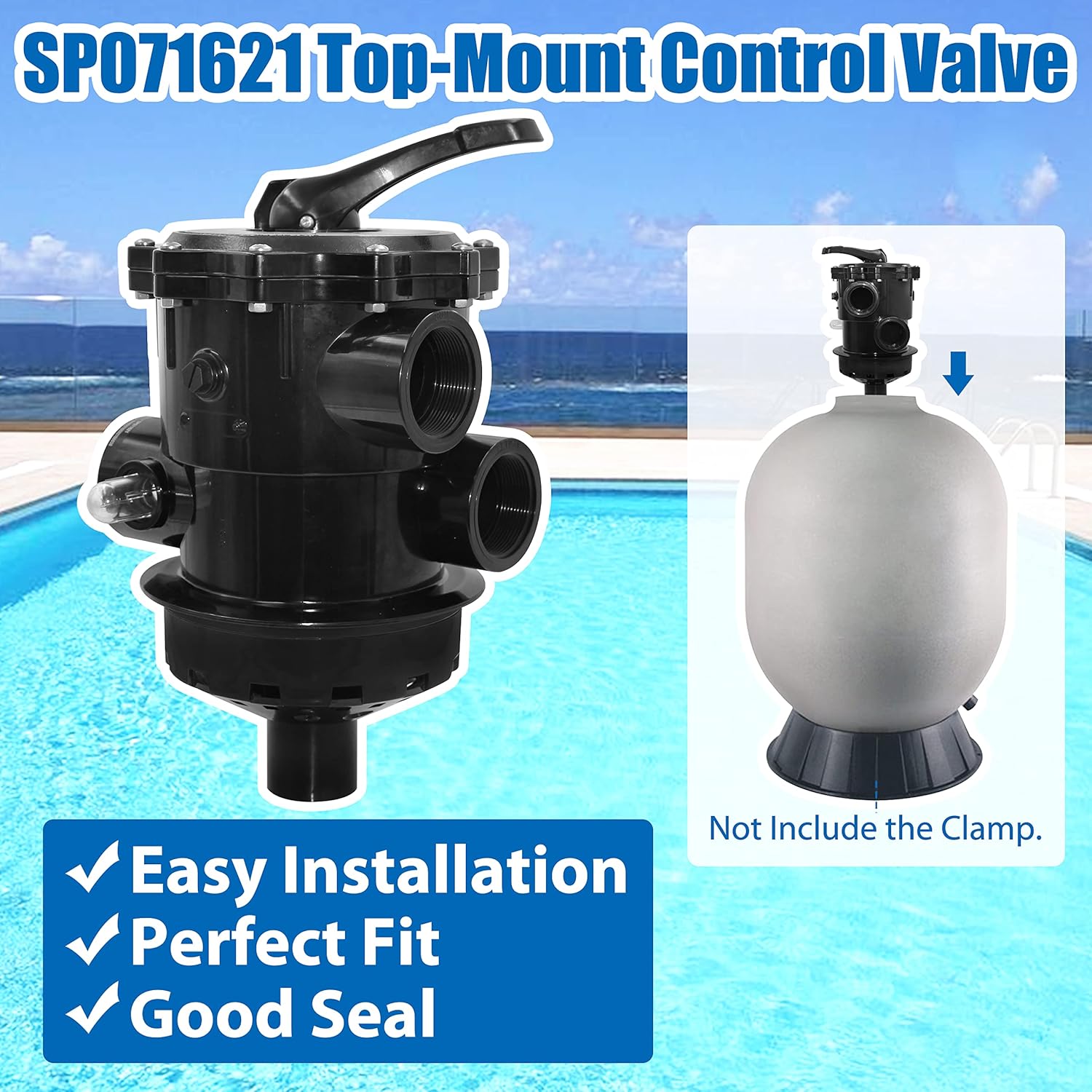 SP071621 Top-Mount Control Valve Replacement for Hayward Pro Series Sand Filter S310T2, S270T2, S310T2, S360T2
