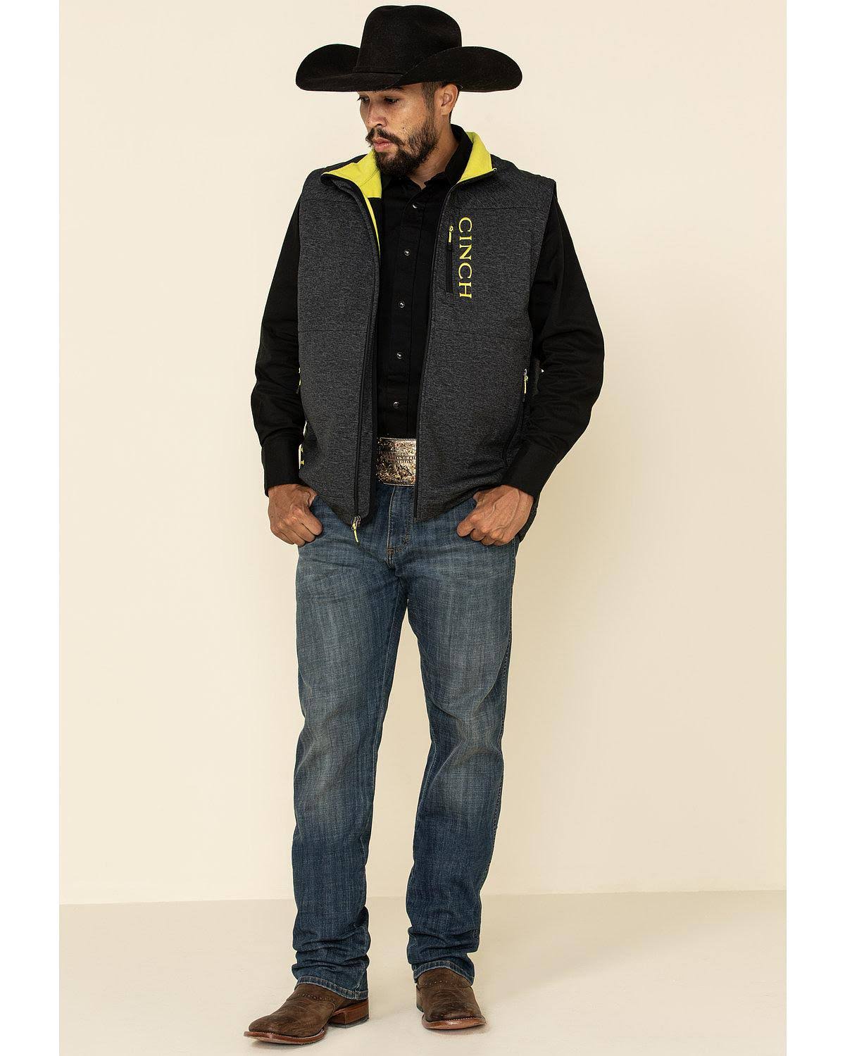 Cinch Men&s Concealed Carry Charcoal Grey Bonded Vest MWV1541001