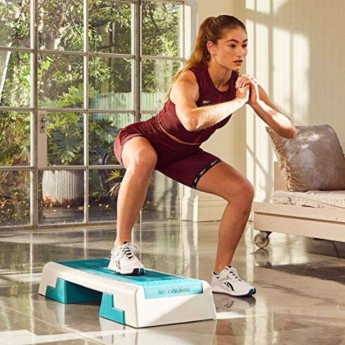 Reebok Fitness Multipurpose Adjustable Aerobic and Strength Training Workout Step Platform for HIIT, Cardio, and General Sessions