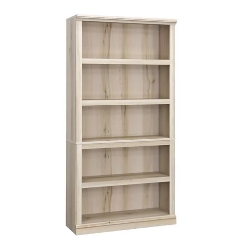 Sauder 5 Tier Book Shelf Wooden Bookcase Multipurpose Bookshelf for Home Office, Living Room, in Chalked Chestnut