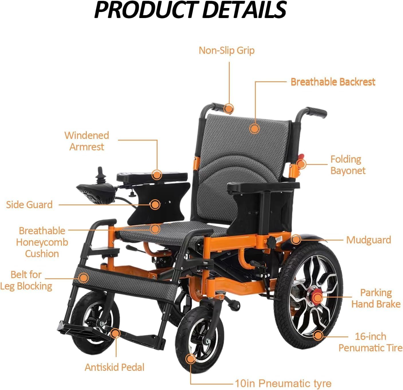 Electric Wheelchairs for Adults Intelligent Foldable Electric Wheelchairs Portable Transport Chairs for Seniors All Terrain Wheel Chair Power Chair for Adults Supports Up to 300 Lbs