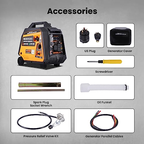 maXpeedingrods 4000 Watt Dual Fuel Inverter Generator with Bluetooth® Control Start and Display, RV Ready, Electric Start, Quiet for Outdoor Camping, Home Backup, Garden，PGMA Compliant