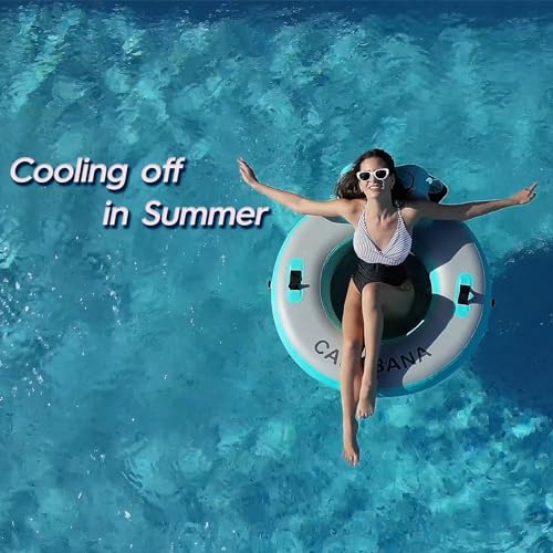 Round Floating Ring Inflatable Water Hammock Heavy Duty River Floats Lake Raft for Adults Tanning Pool Lounger Float Island Platform Pad Mat for Party