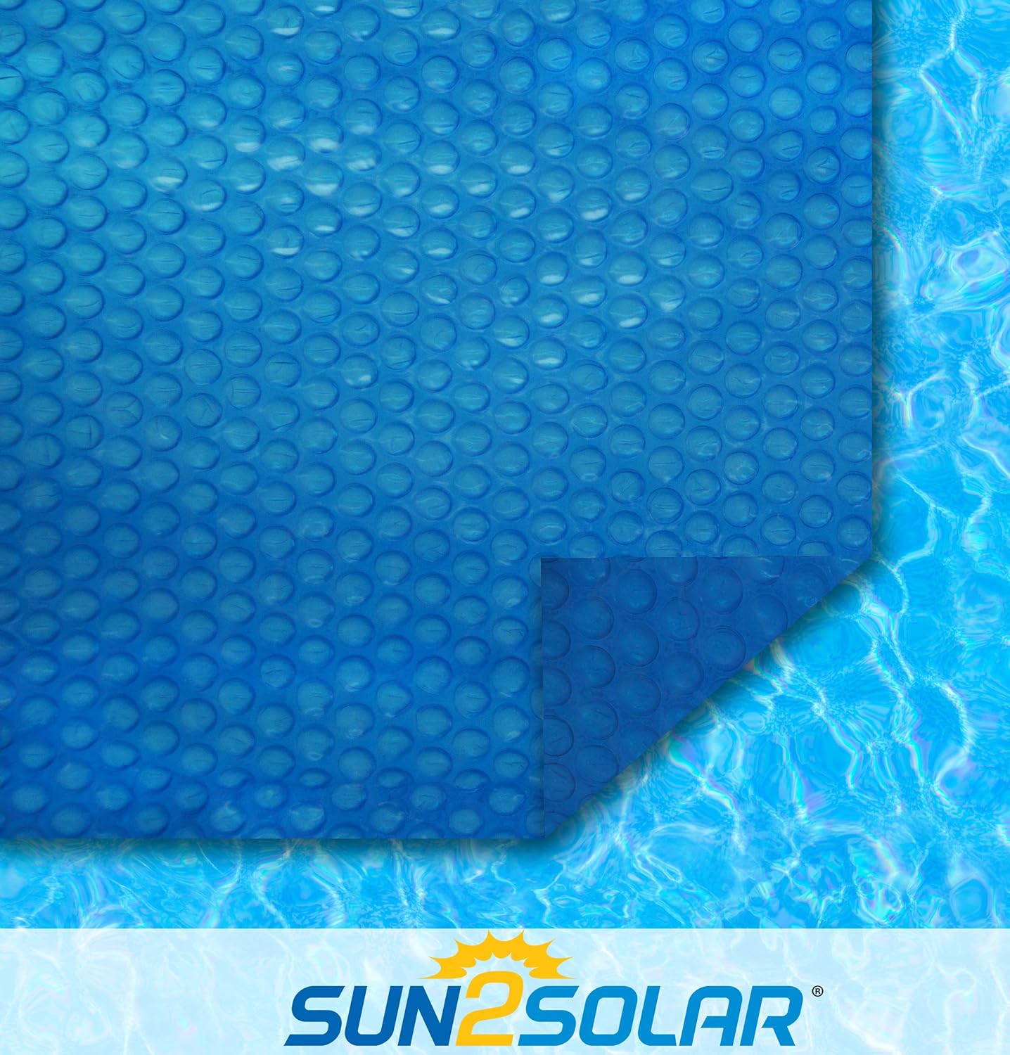 Sun2Solar Blue 20 ft. x 50 ft. Rectangle Solar Cover | 800 Series Style | Heat Retaining Blanket for In-Ground and above-Ground Rectangular Swimming Pools | Use Sun to Heat Pool | Bubble-Side Down