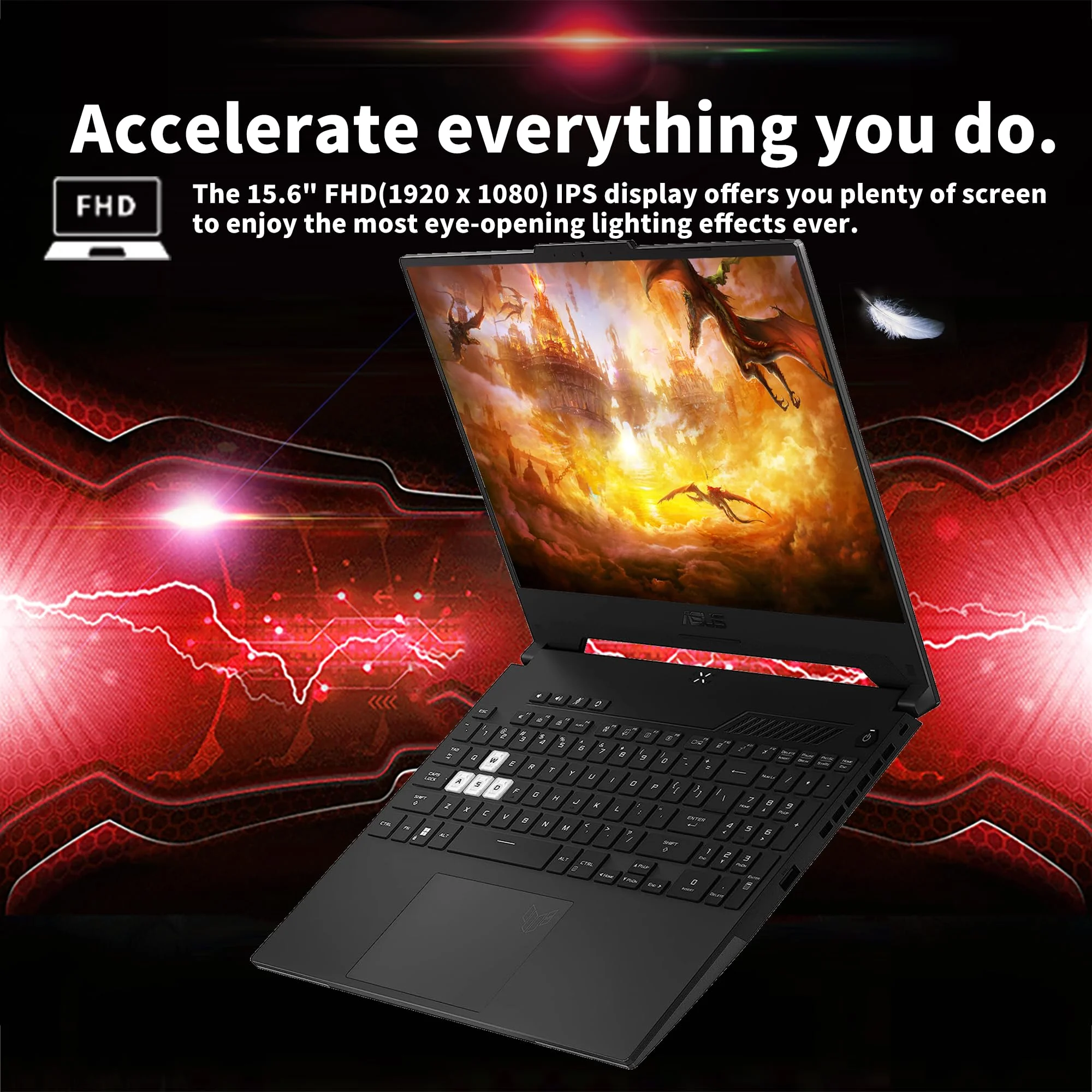 Asus 2022 TUF Dash 15.6'' 144Hz Gaming Laptop, Intel 12th Core i7-12650H, 32GB DDR5 RAM, 1TB PCIe SSD, NVIDIA GeForce RTX 3070 Graphics 8GB, Backlit Keyboard, Win 11 Pro, Black, (ASUS TUF)