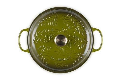 Le Creuset Olive Branch Collection Enameled Cast Iron Signature Braiser, 3.5 qt., Artichaut with Embossed Lid