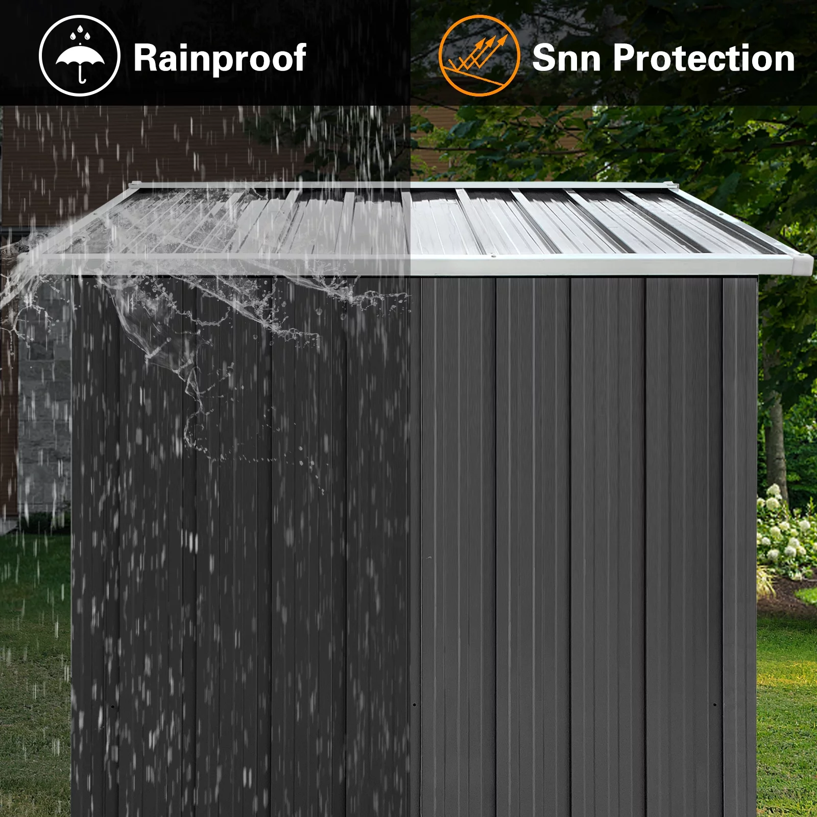 6' x 4' Outdoor Metal Storage Shed, Tools Storage Shed, Galvanized Steel Garden Shed with Lockable Doors, House Outdoor Storage Shed for Backyard, Patio, Lawn, D8311