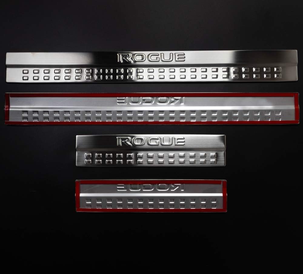 Weigesi Stainless Steel Door Sills Scuff Plate for Nissan Rogue 2014-2019 2020 Accessories Pack of 2