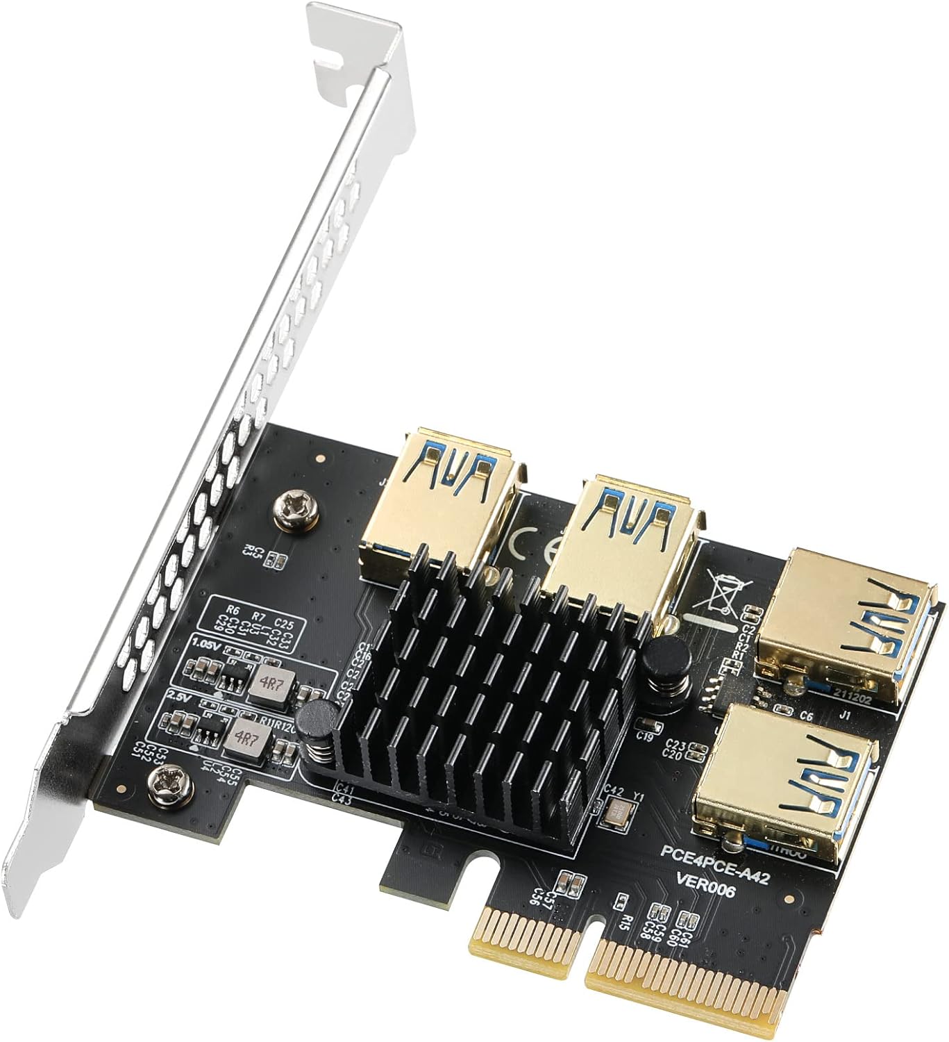 BEYIMEI USB pcie Card,PCI-E to USB 3.0 7 Ports Expasion Card with 15-Pin SATA Power Connector - PCI Express(PCIe) Expansion Card USB Card for Windows XP/Vista / 7/8/10 / Linux Pack of 2