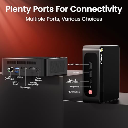 Beelink SER8 Mini PC AMD Ryzen 7 8745HS(Max 4.9GHz), 24GB DDR5 1TB PCIE4.0 SSD Mini Computer, AMD Radeon 780M Graphics 12 core 2600MHz Gaming PC,Triple Display USB4/DP/HDMI, 2.5G LAN Micro PC