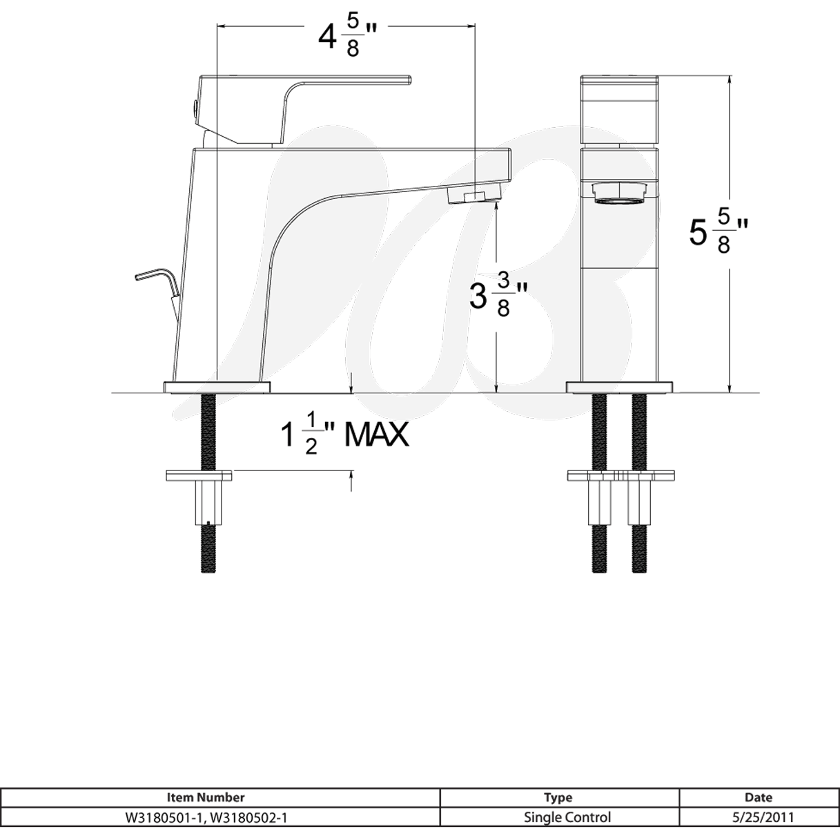 Huntington Brass - Single Hole Lavatory Faucet - W3180501-1