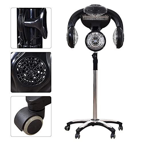 Professional Wall-Mount Standing Hair Dryer with LCD Display, 1250w Perm Color Processor Dryer Hair Hood Dryer Hair Salon Equipment