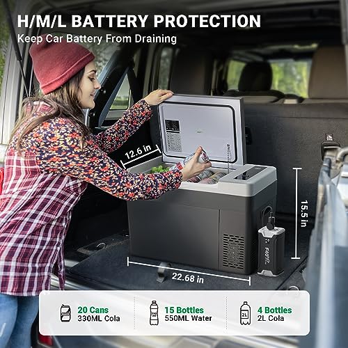F40C4TMP Portable Refrigerator Freezer 12V Car Freezer Refrigerator (-7.6℉~50℉) with 12/24V DC Portable Car Fridge for Truck, RV, Boat, Camping, Travel and Gift