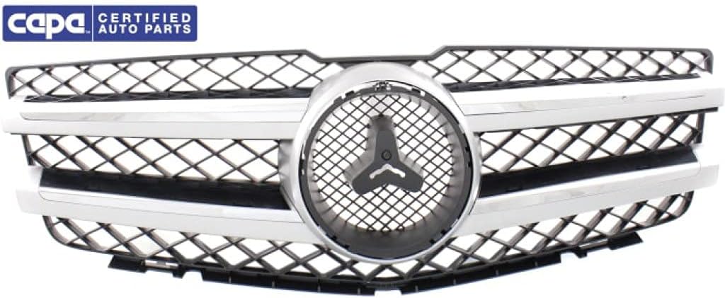 For Mercedes-Benz GLK350 Grille Assembly 2010 11 12 13 14 2015 | Black Shell & Insert | w/Chrome Molding | w/Aluminum Trim | Plastic | CAPA Certified | MB1200161 | 20488008839776