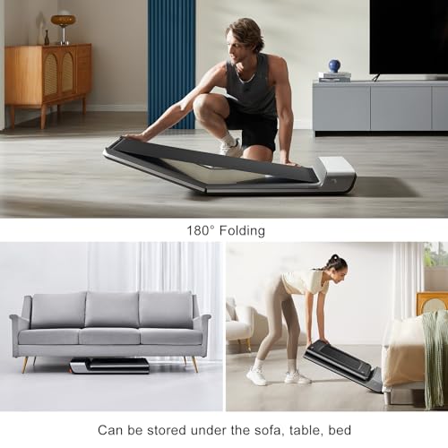 WALKINGPAD P1 Folding Treadmill, Ultra Slim Foldable Treadmill Smart Fold Walking Pad Portable Walking/Jogging Machine with App & Remote Control Grey