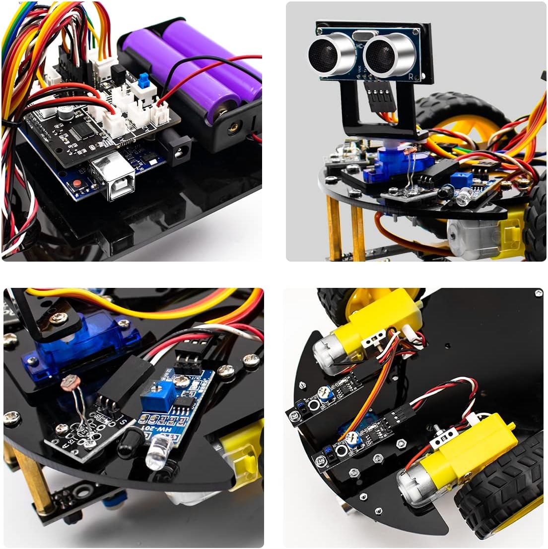 LAFVIN Smart Robot Car 2WD Chassis Kit V2 Ultrasonic Module,Line Tracking Module,IR Remote Control Compatible with Arduino IDE