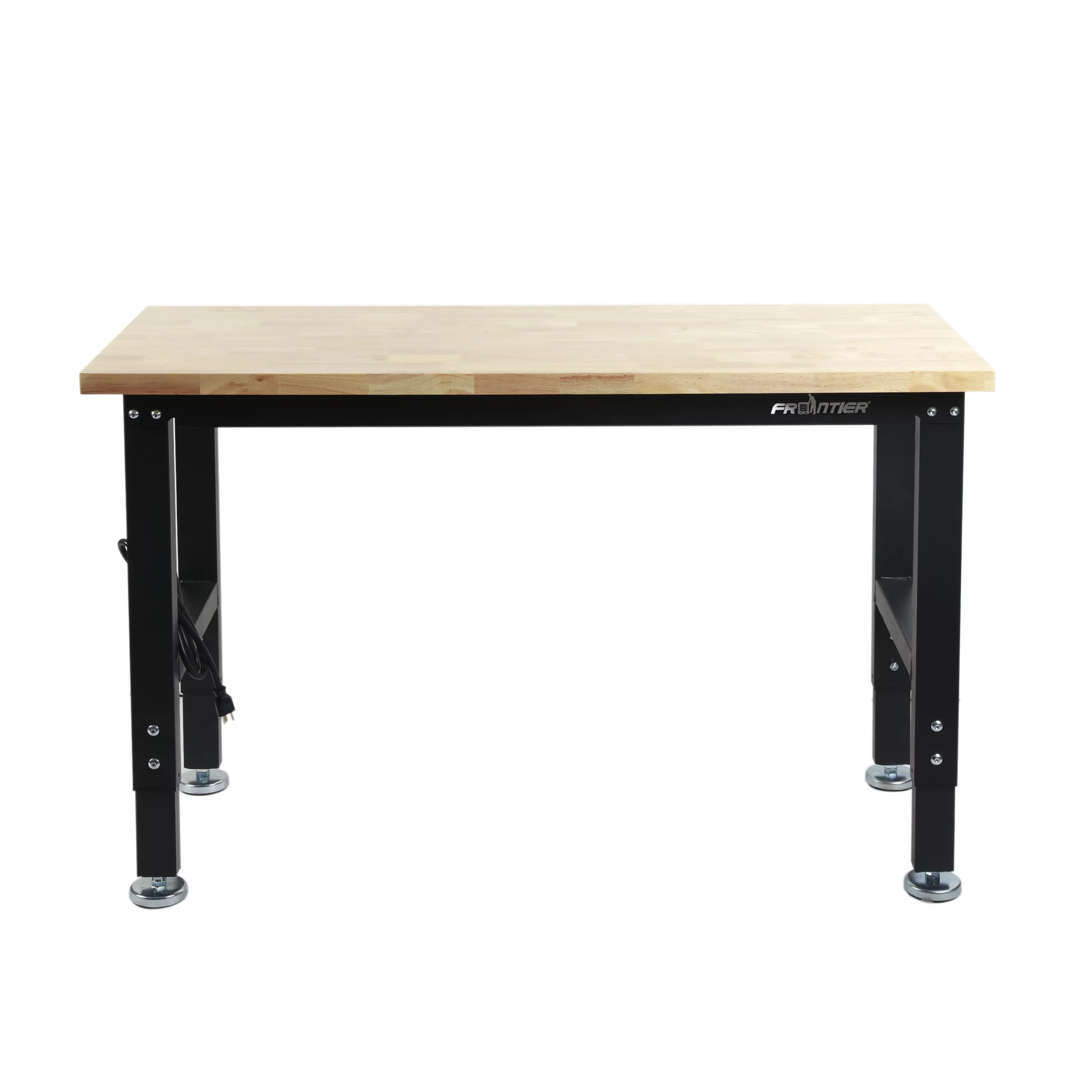 Frontier 48-inch Heavy-Duty Workbench with Adjustable Height, Wood Worktop, Steel Frame