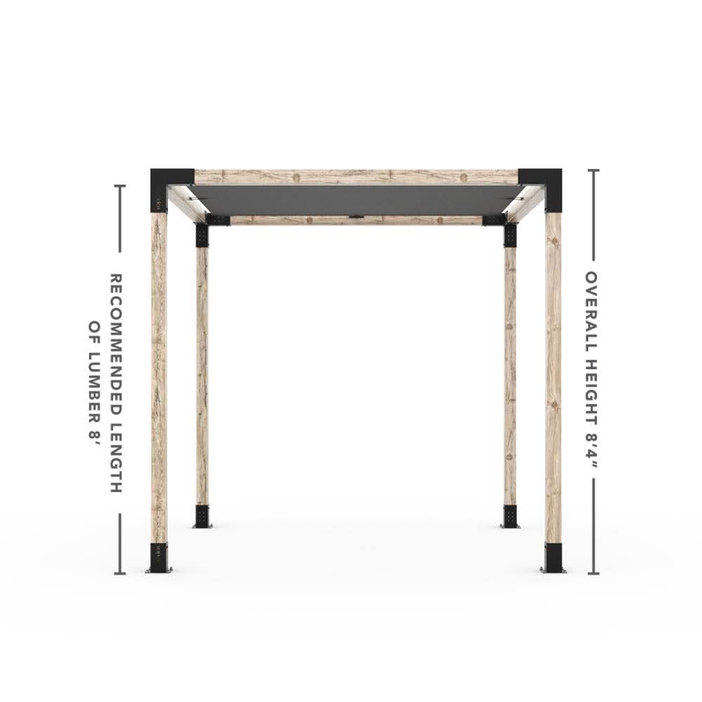 Toja Grid 8 ft. x 8 ft. Pergola Kit for 4 x 4 Wood Posts, SA40808GR13, Graphite