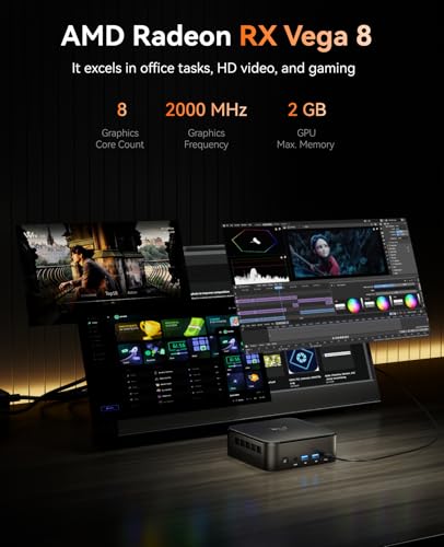 KAMRUI Mini PC with AMD Ryzen 7 5825U, 16GB DDR4 512GB M.2 SSD Mini Computer, Mini Gaming PC with USB Type-C, Desktop Computer Supports Triple 4K Display, WiFi 6, BT 5.2