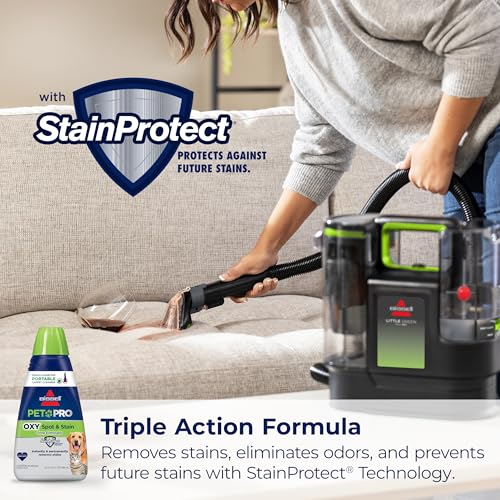 BISSELL® Little Green® Max Pet Portable Carpet and Upholstery Deep Cleaner, Car/Auto Detailer, with Self-Cleaning Tough Stain Tool and Pet Hair Removal Tool (3860)