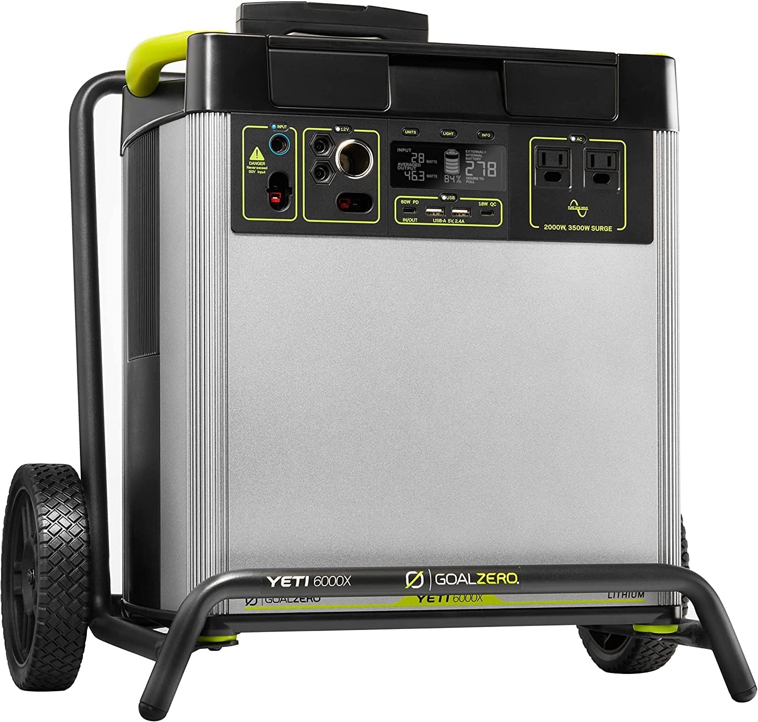 Goal Zero Yeti 6000X Portable Power Station, 6,071-Watt-Hours Portable Lithium-Battery Generator with 2,000-Watt AC Inverter, Solar Generator for Indoor and Outdoor Use