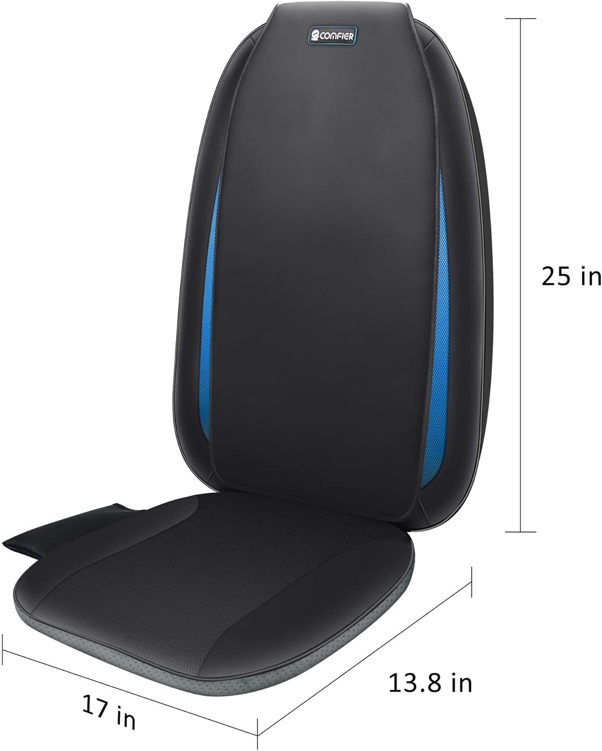 Comfier Shiatsu Back Massager with Heat -Deep Tissue Kneading Massage Seat Cushion, Massage Chair Pad for Full Back, Electric Body Massager for Home or Office Chair use