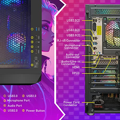 STGAubron Gaming Desktop PC, Radeon RX 560, Intel core i5 up to 3.6GHz, 16G Memory, 512G SSD, 600M WiFi, BT 5.0, RGB Fan x 2, RGB Keyboard & Mouse & Mouse Pad, W10H64