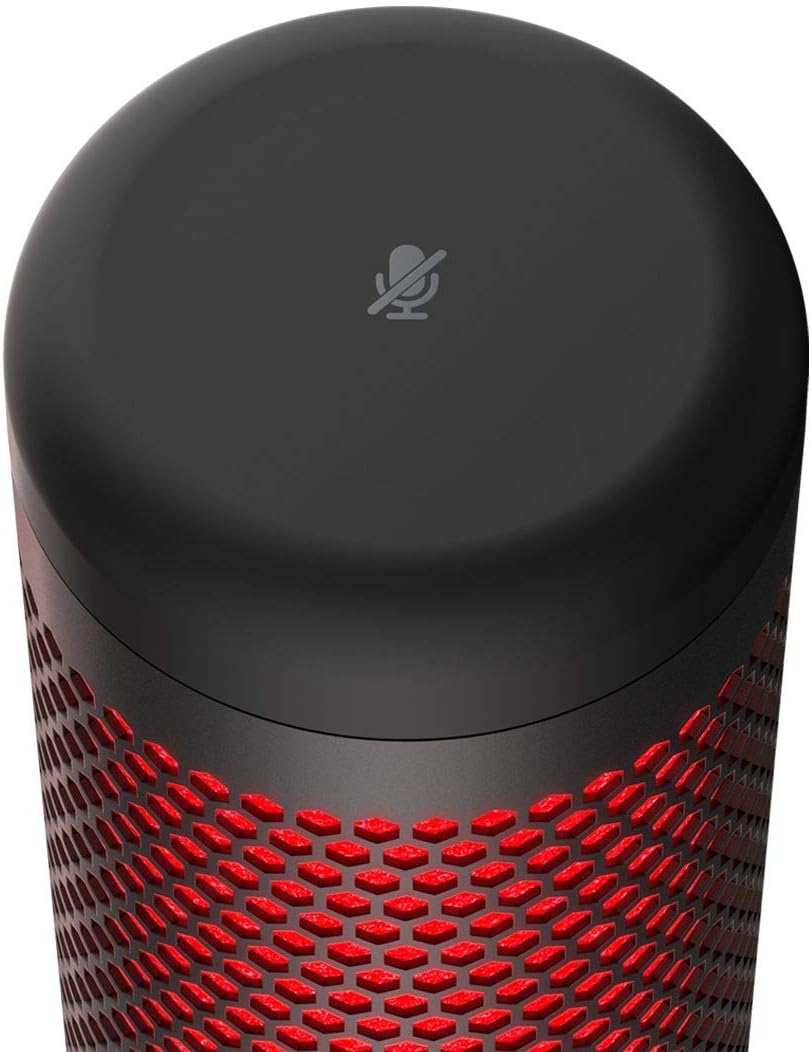Newest HyperX - QuadCast USB Multi-Pattern Electret Condenser Microphone | 2020 Edition | for PS4, PC and Mac | Pop Filter | Anti-Vibration Shock Mount | | Red - Black | with KWALICABLE Bundle