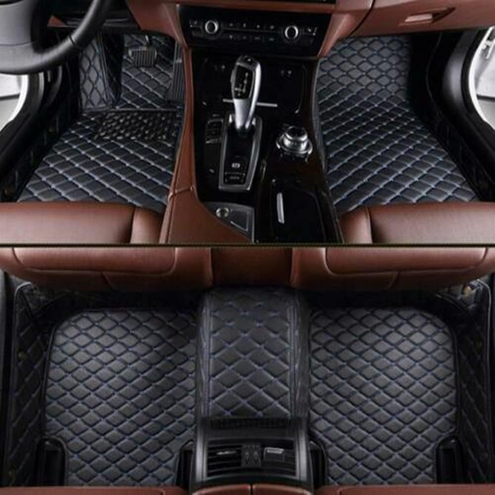 NYMCAR Custom car Floor Mats for BMW 1,2,3,4,5,6,7,8 Series X1,X2,X3,X4,X5,X6,X7,Z4 2000-2022 Car Full Coverage All Weather Pads Protection Non-Slip Leather Floor Liners (Black Blue)