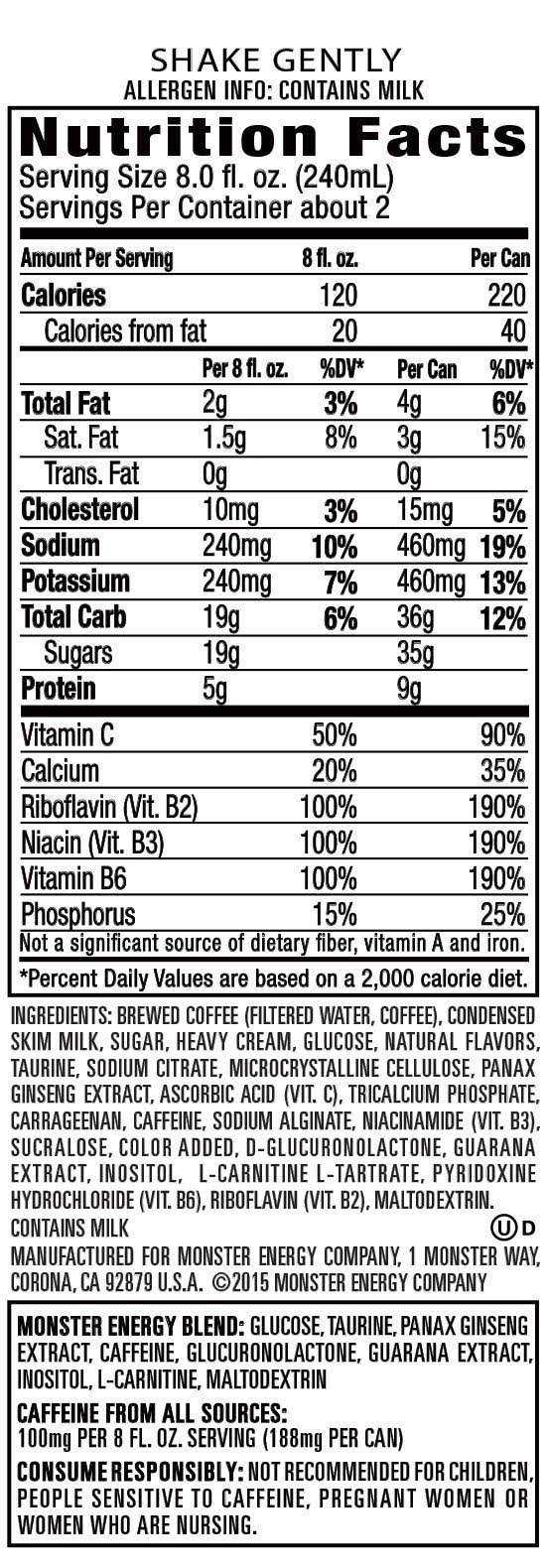 Java Monster Loca Moca, Coffee + Energy Drink, 15 Ounce (Pack of 12)
