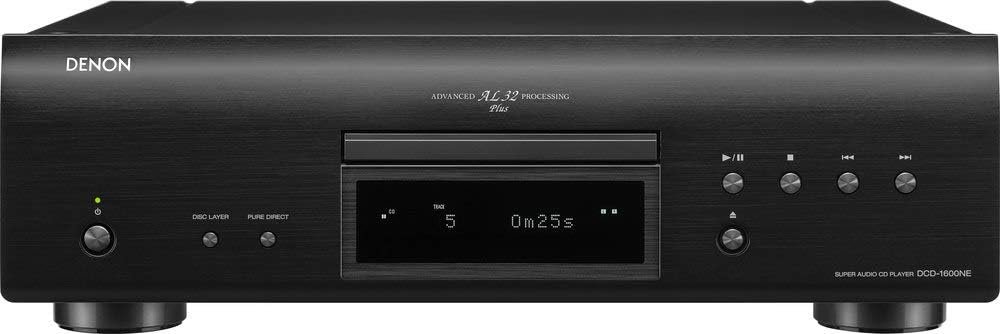 Denon DCD-1600NE Single Disc Super Audio CD Player | Exclusive Vibration-Resistant Design | Powerful Processing | Plays All Modern File Formats | Pure Direct Mode | Optical, Digital Coaxial Outputs