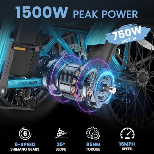 MOONCOOL Electric Tricycle for Adults, 500W/750W 48V 20" Folding Electric Trike Peak Power 1100W, 3 Wheels Electric Bicycle, Aluminum Frame Electric Tricycle with Large Basket and Removable Battery
