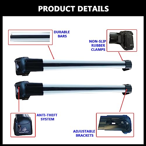 ROKIOTOEX Cheetah Roof Rack Crossbars Fits 2023-2025 RX 350h, 450h+, 500h F Sport Flush Side Rails, High Profile Compatible with Panoramic Sunroof, Lockable Cross Bars Cargo Carrier Silver LR23HP