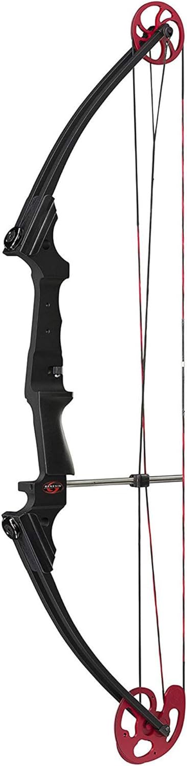 Genesis Archery Compound Bow w/Adjustable Draw Length from 15"-30" & Adjustable Draw Weight Range of 10 to 20 Pounds for Left-Handed, Black (2 Pack)