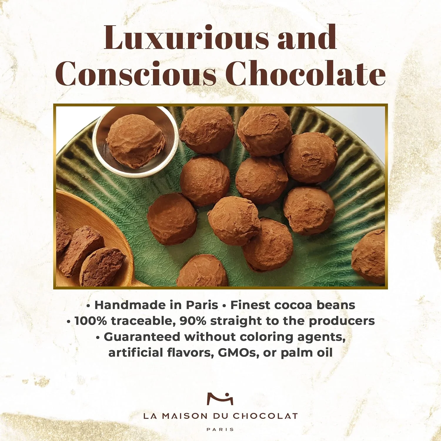 Premium Dark Chocolate Truffles Gift Box - 35Pcs Gourmet French Chocolate