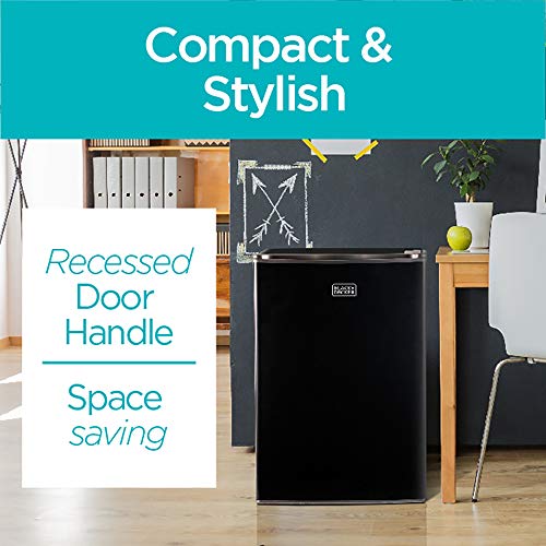 BLACK+DECKER BCRK25W Compact Refrigerator Energy Star Single Door Mini Fridge with Freezer, 2.5 Cubic Ft., White