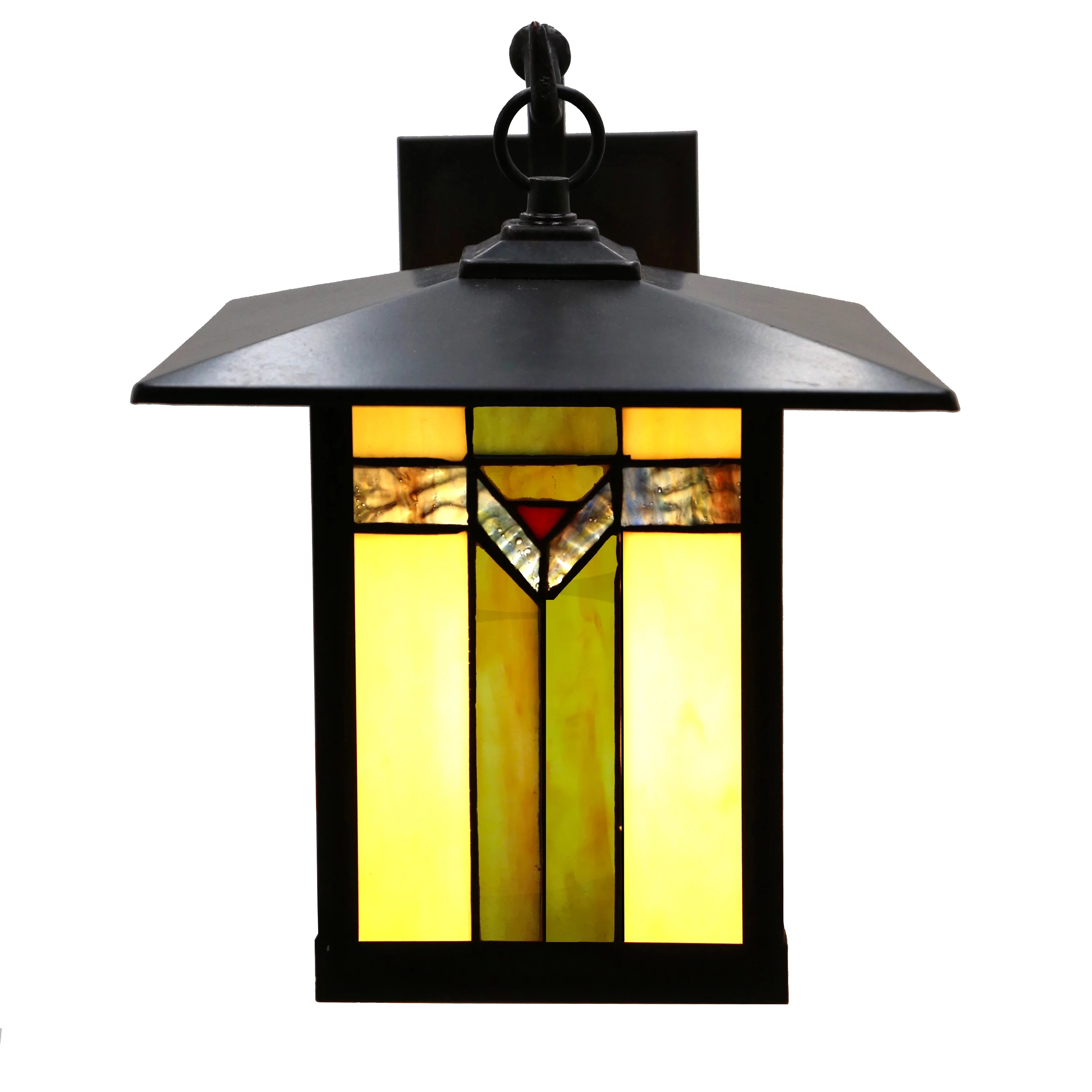 River of Goods Southwest 1-Light Bronzed Outdoor Stained Glass Wall Sconce