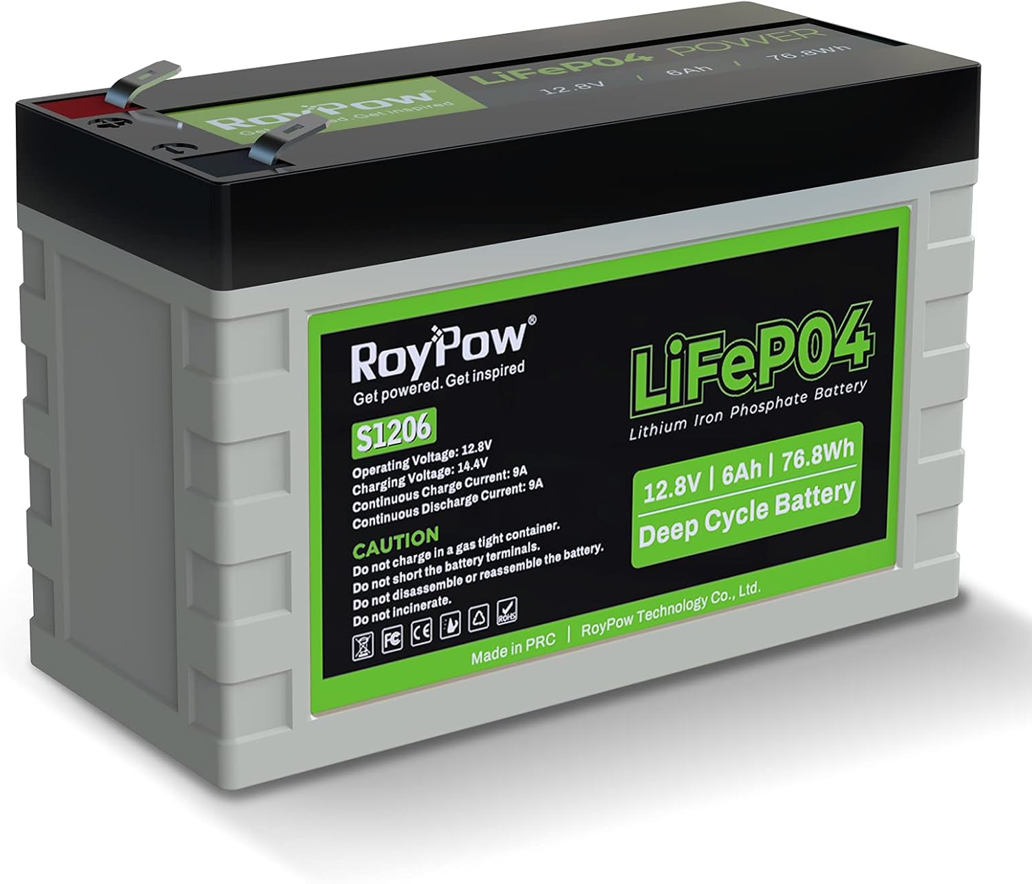 12V Lithium Battery 30Ah, RoyPow Deep Cycle LiFePO4 for RV, Solar Marine and Off-grid Applications