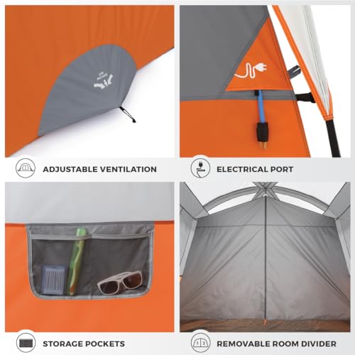 CORE Tent for Family Camping | 10 Person / 11 Person / 12 Person Large Multi Room Cabin Tents for Car Camping & Outdoor Adventures